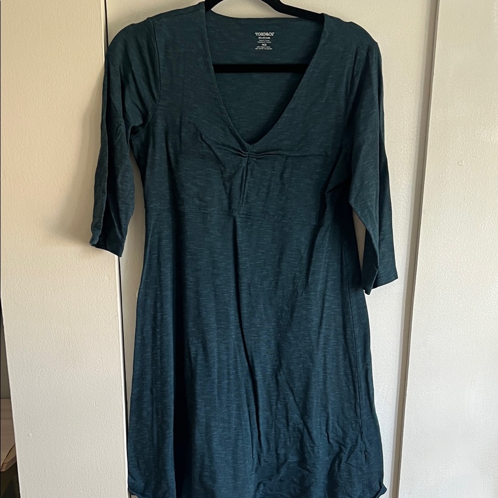 Toad and Co Teal V-Neck Dress